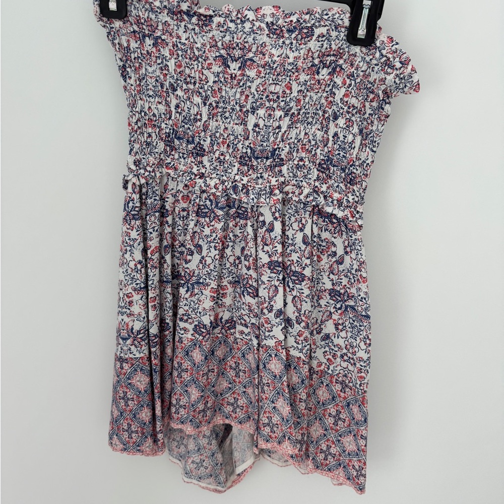 Jessica Simpson Red and Blue Floral Romper